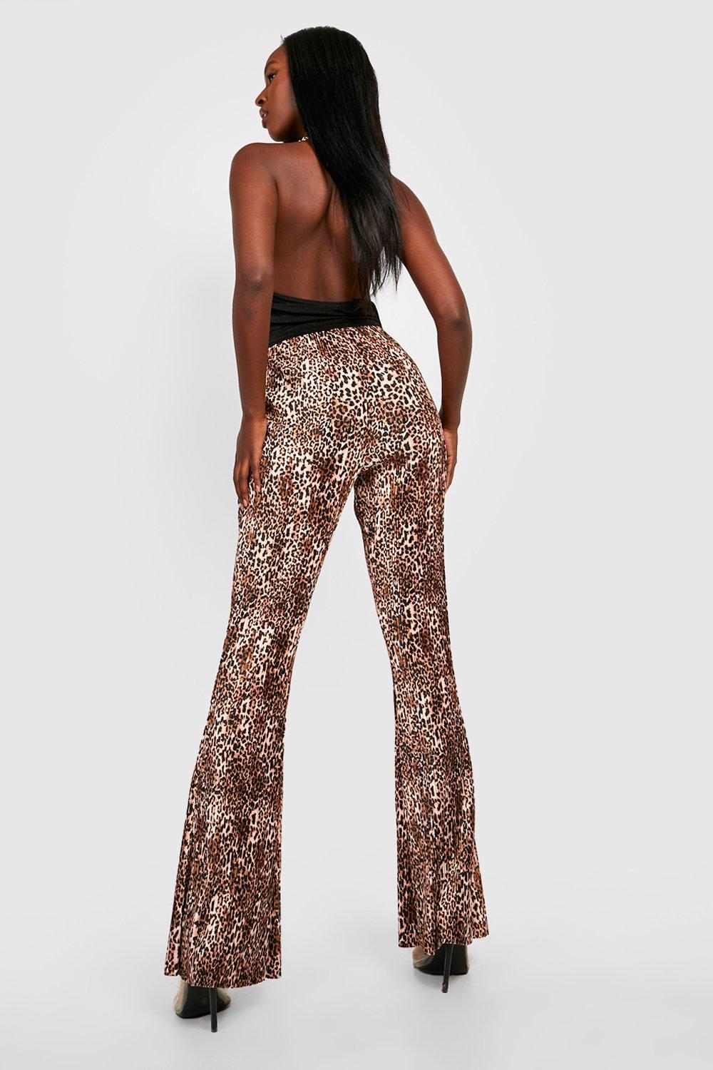 Pantalon campana leopardo hot sale