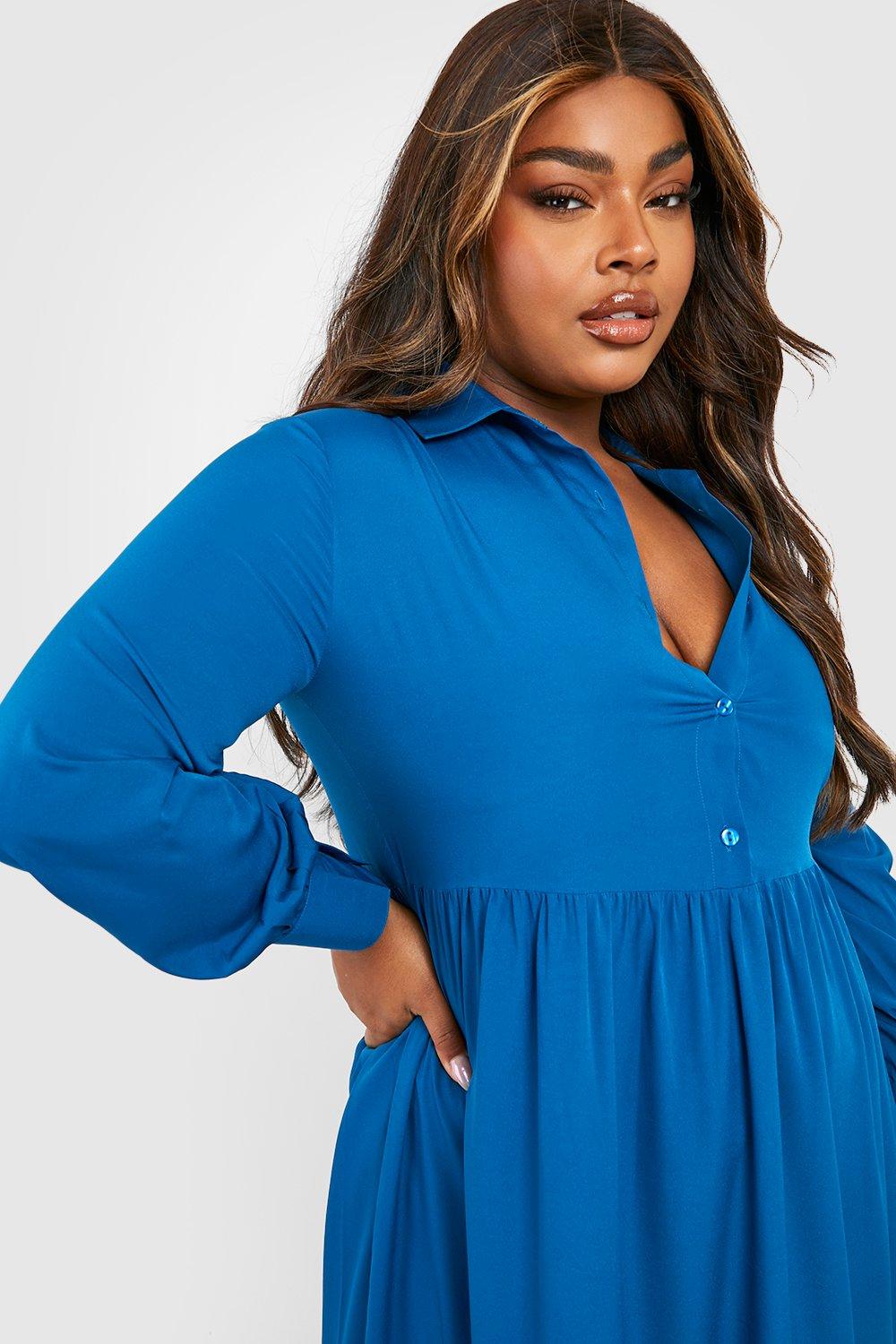 Plus size 2025 maxi shirt dress