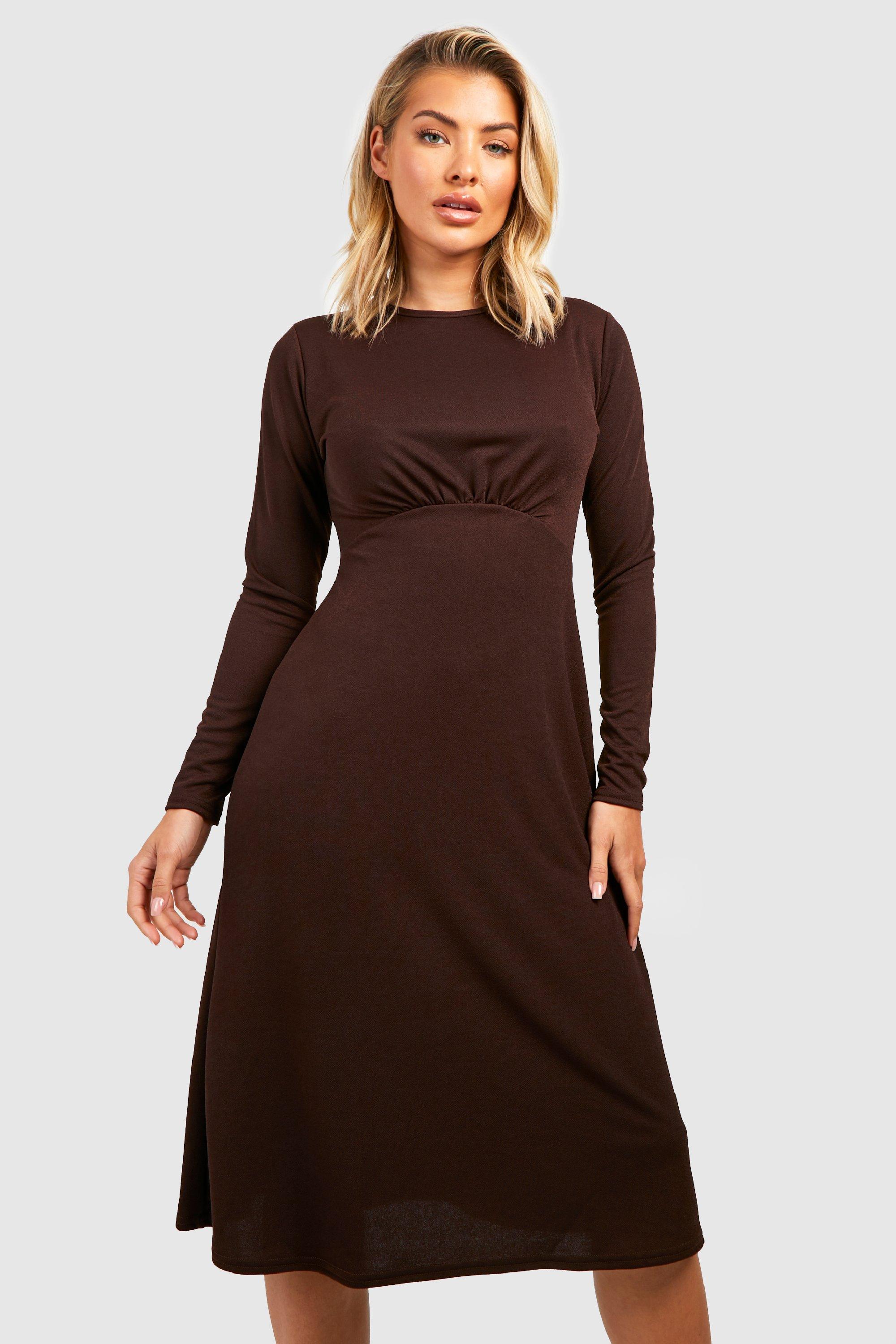 Long sleeve midi outlet skater dress