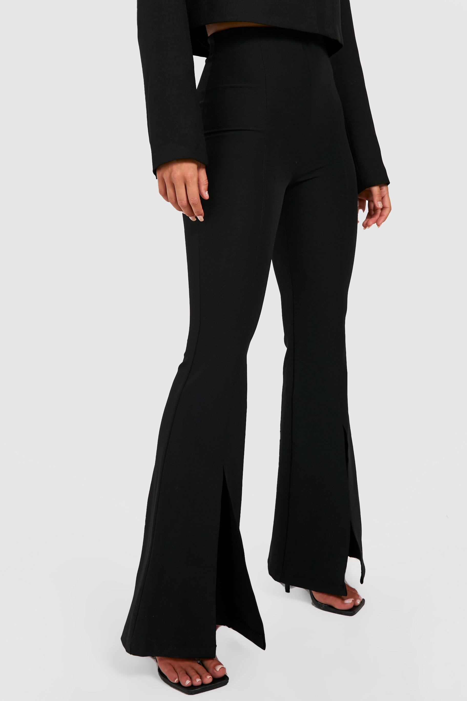 Cotton Black High Waisted Flared Pants