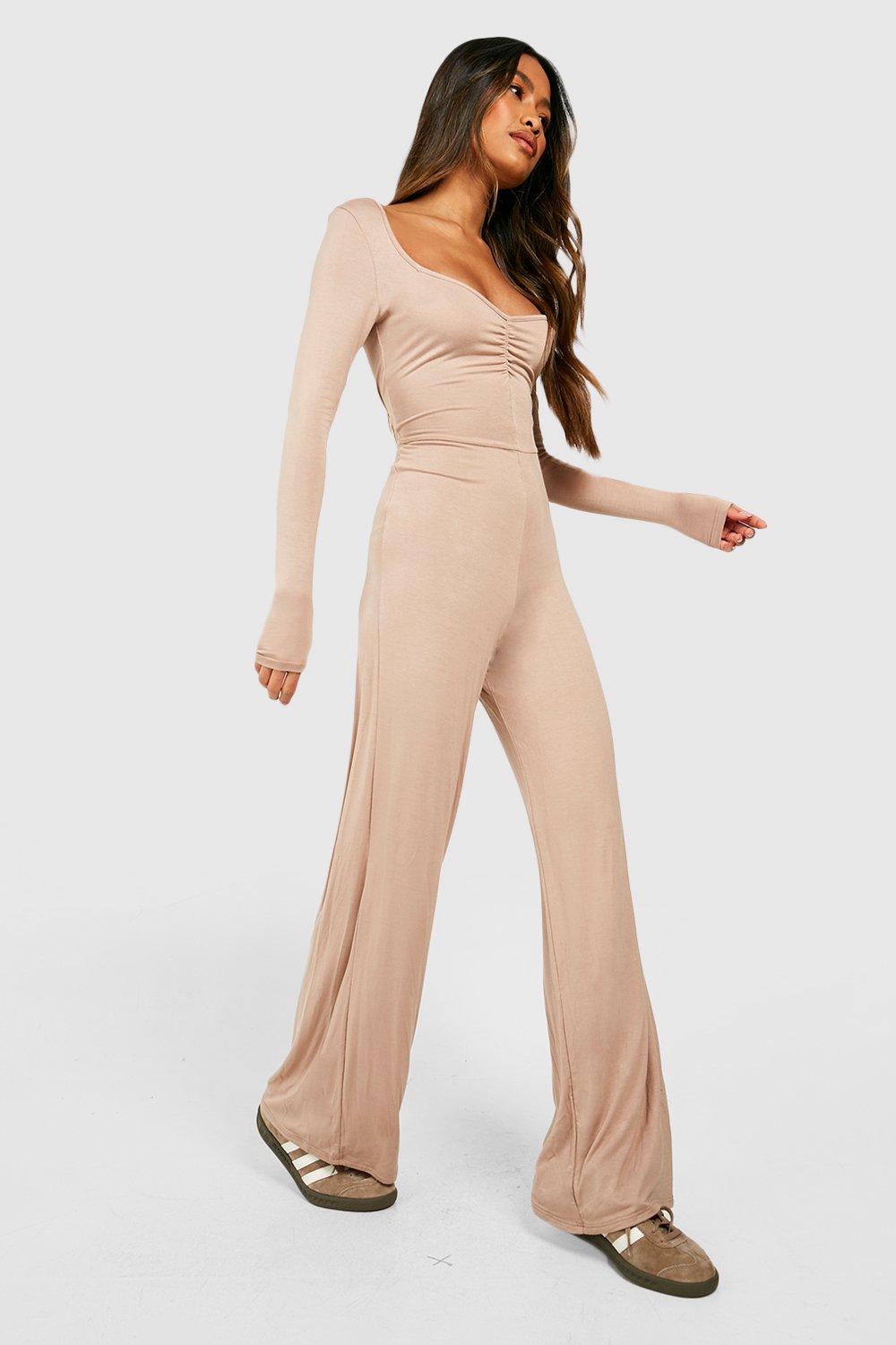 Knit wide leg jumpsuit on sale