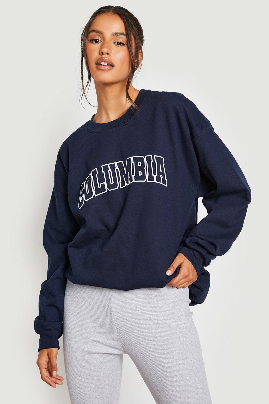 Navy Oversized Columbia Sweater image number 1