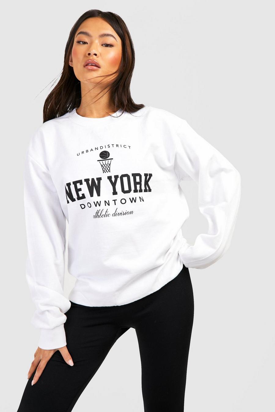 White weiß Oversized Downtown New York Sweater