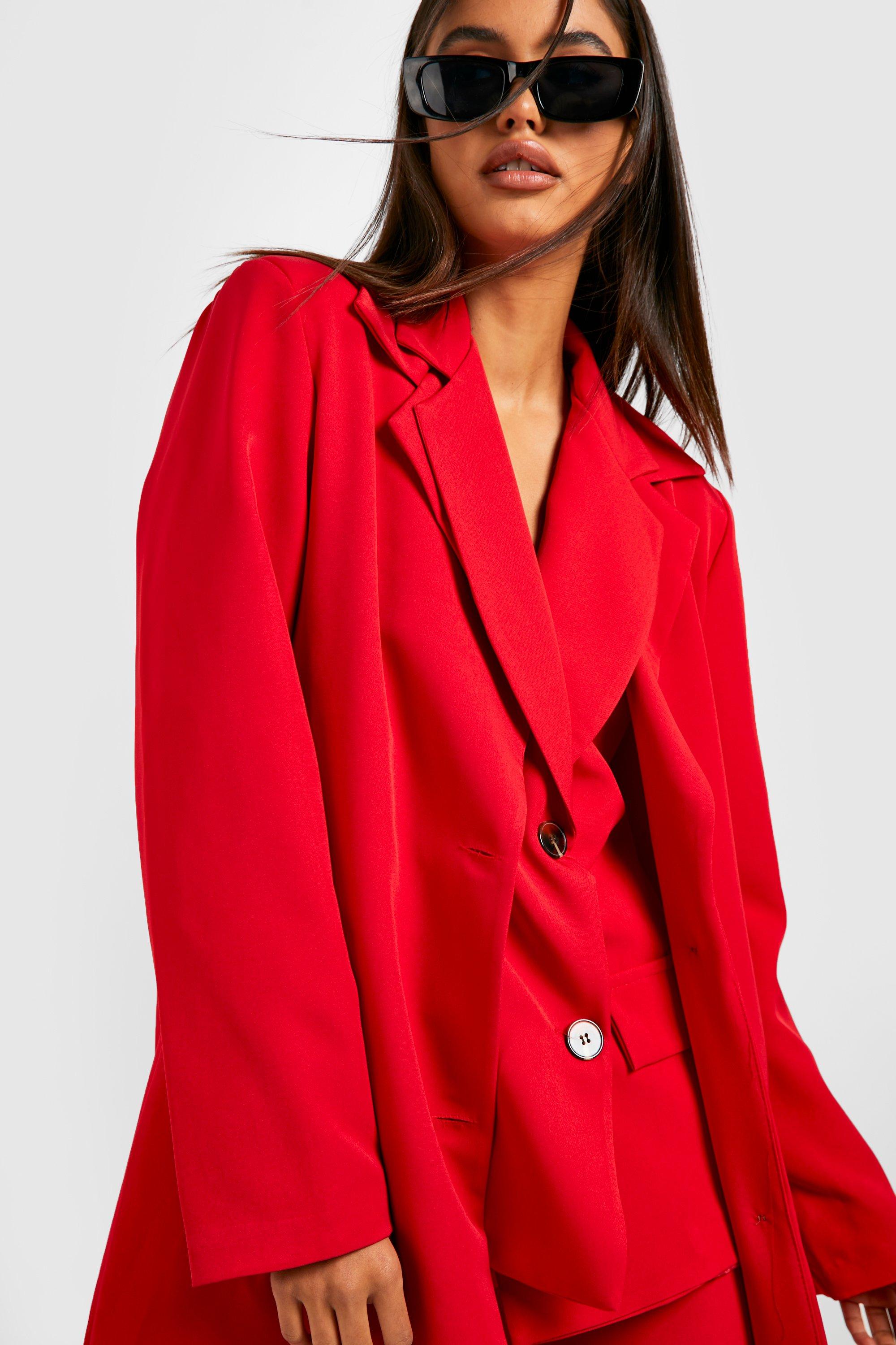 Boohoo red coat best sale