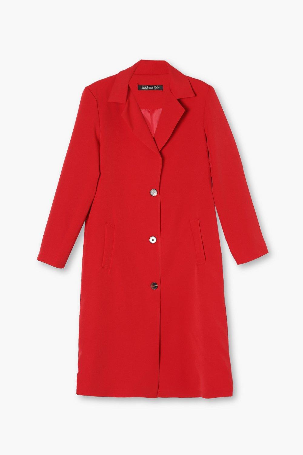 Oversized Tailored Detail Coat boohoo DK