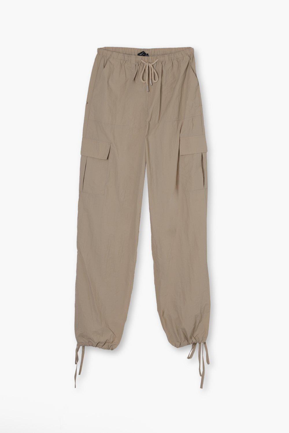 【BAON】[unisex] Nylon String Bermuda Parachute Cargo PT Women's Toggle Tie Drawstring Parachute Cargo Pants