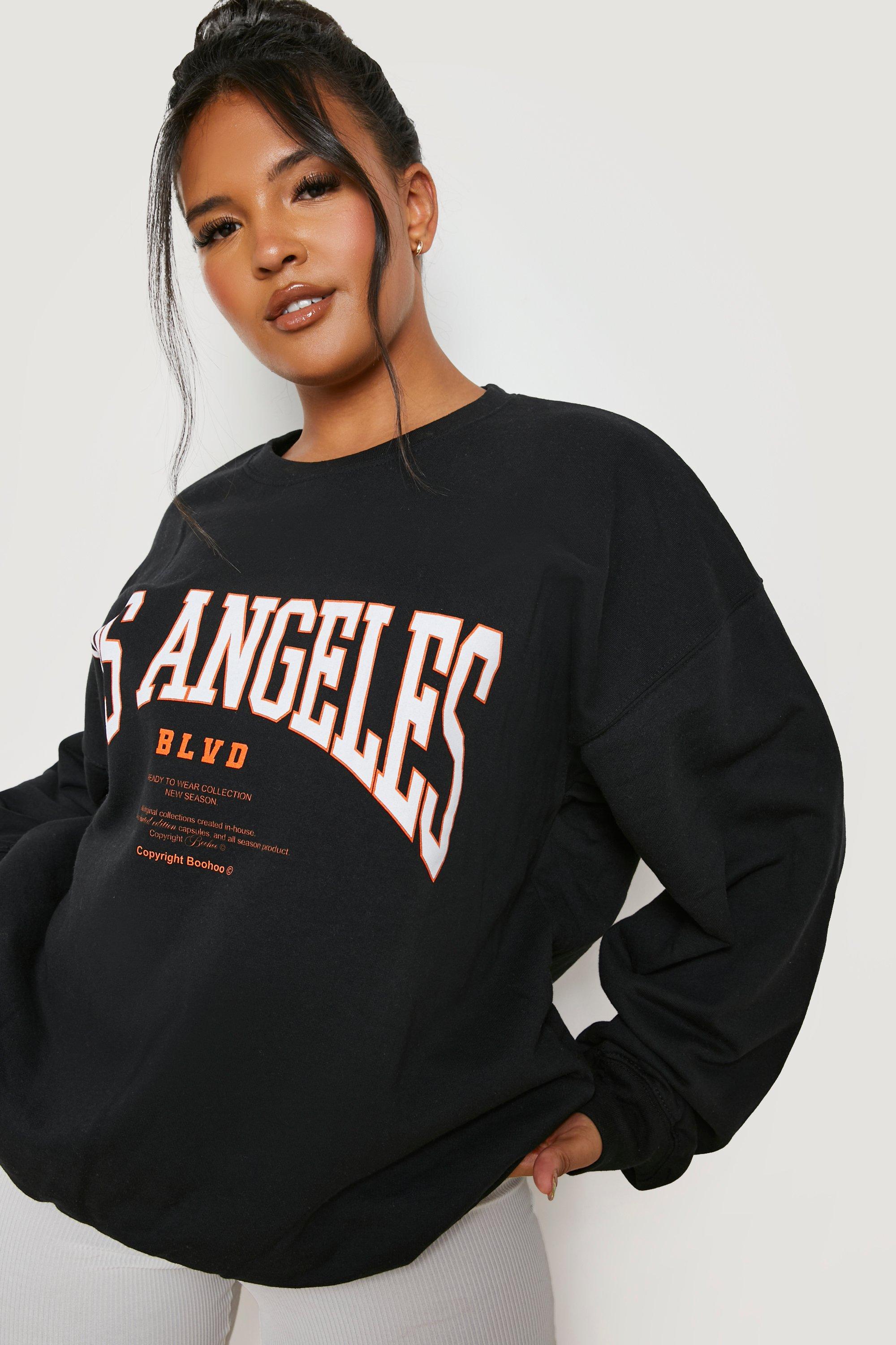 met tijd Een deel als je kunt Plus Oversized Los Angeles Trui Met Tekst | boohoo