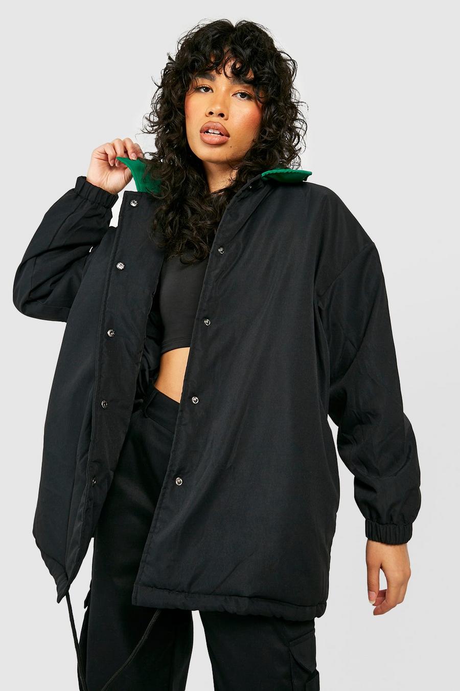 Black negro Contrast Panel Oversized Jacket 