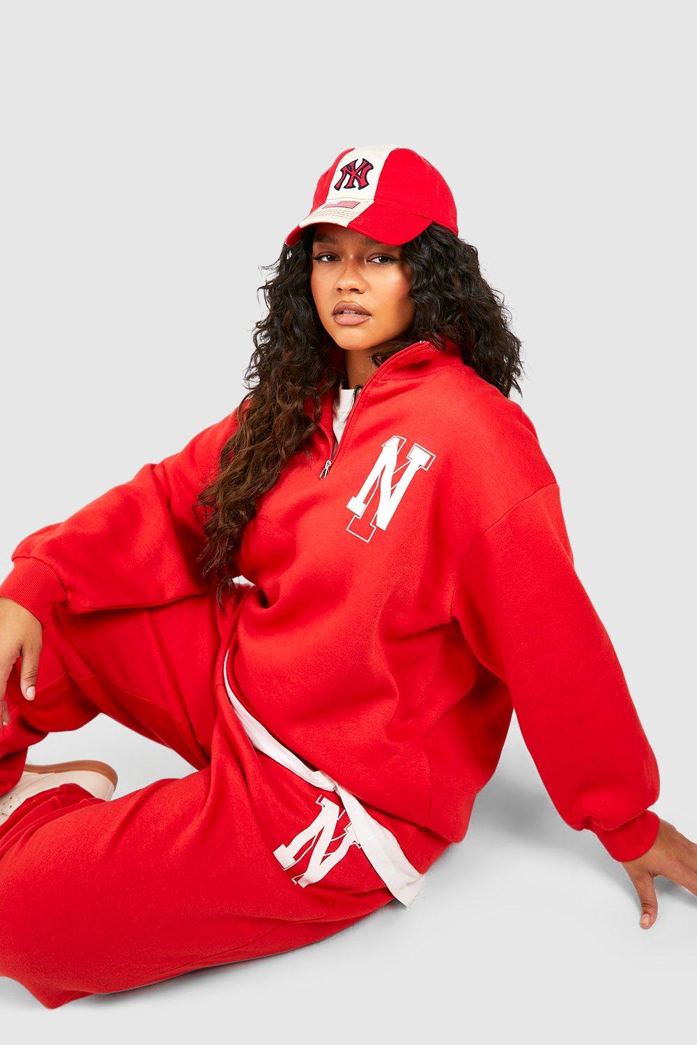 Plus New York Half Zip Sweater Tracksuit boohoo