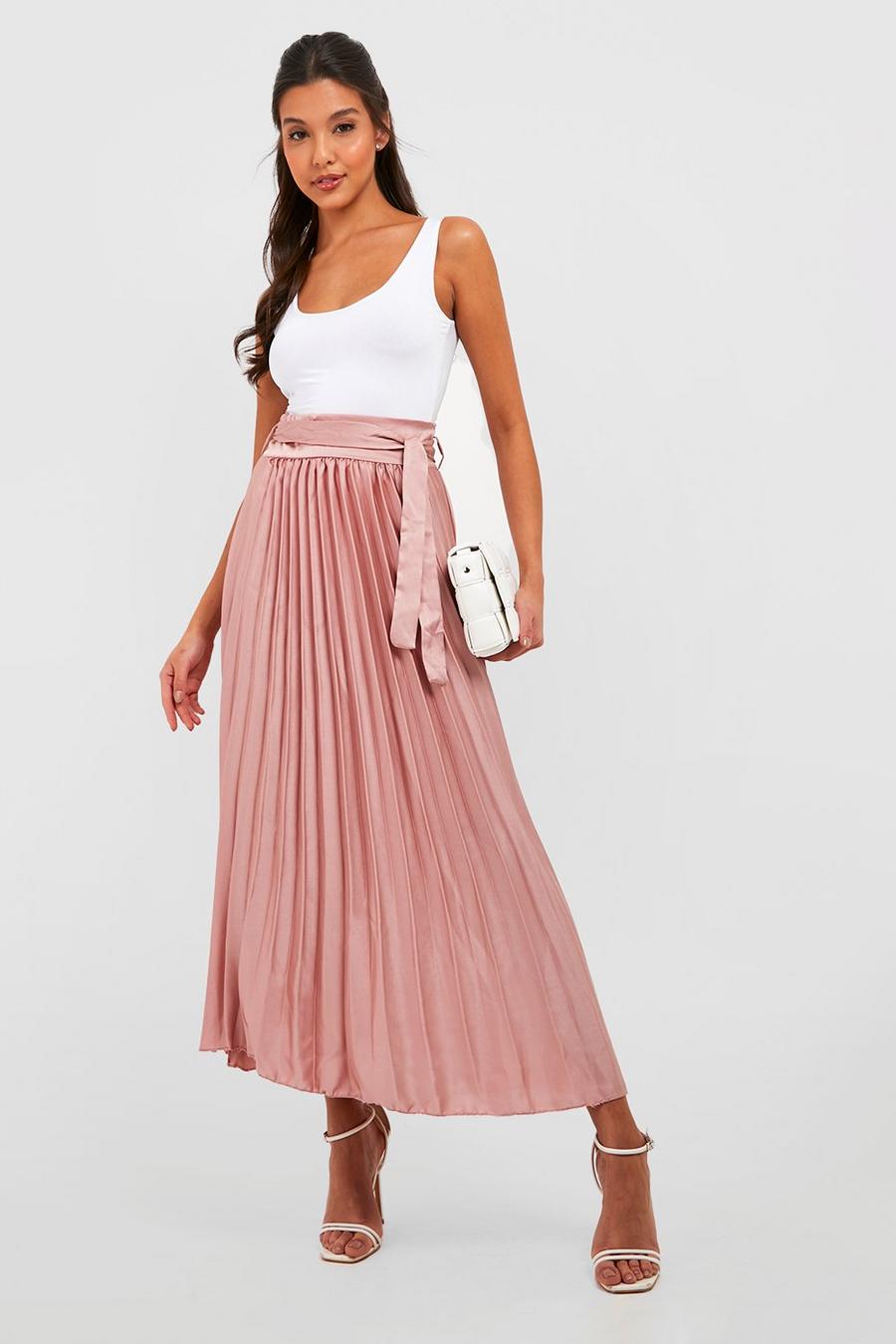 Blush pink Pleated Maxi Skirt
