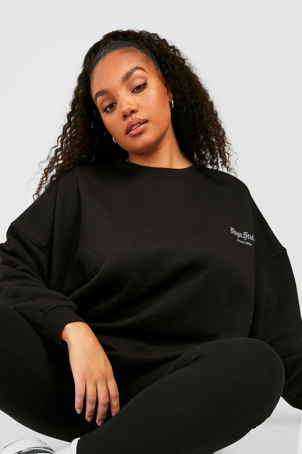 Oversized black sweater plus on sale size