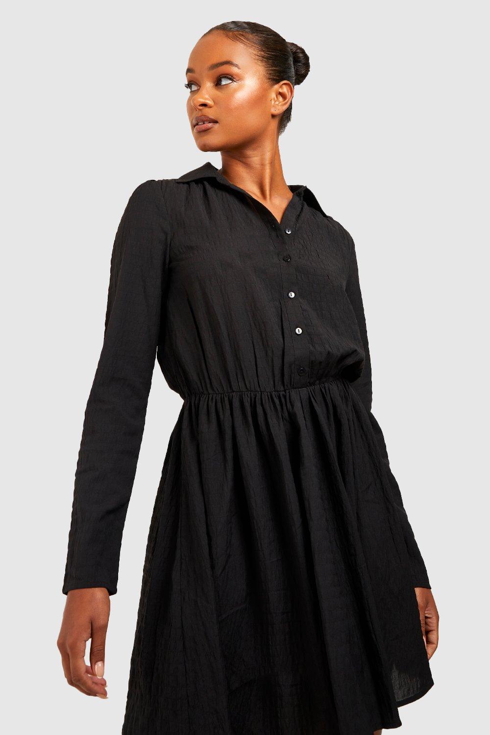 Black skater store shirt dress