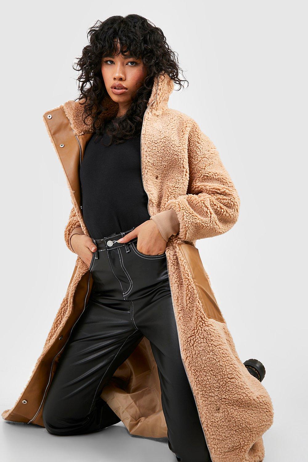 Camel borg best sale longline coat