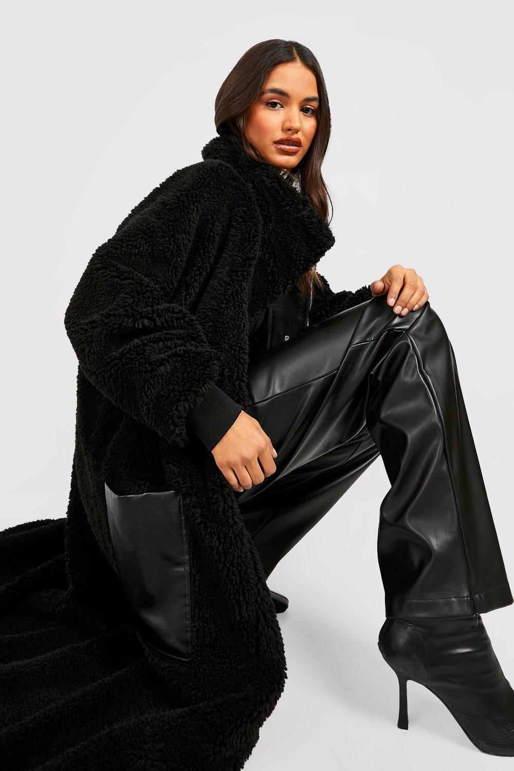 Boohoo long sale teddy coat