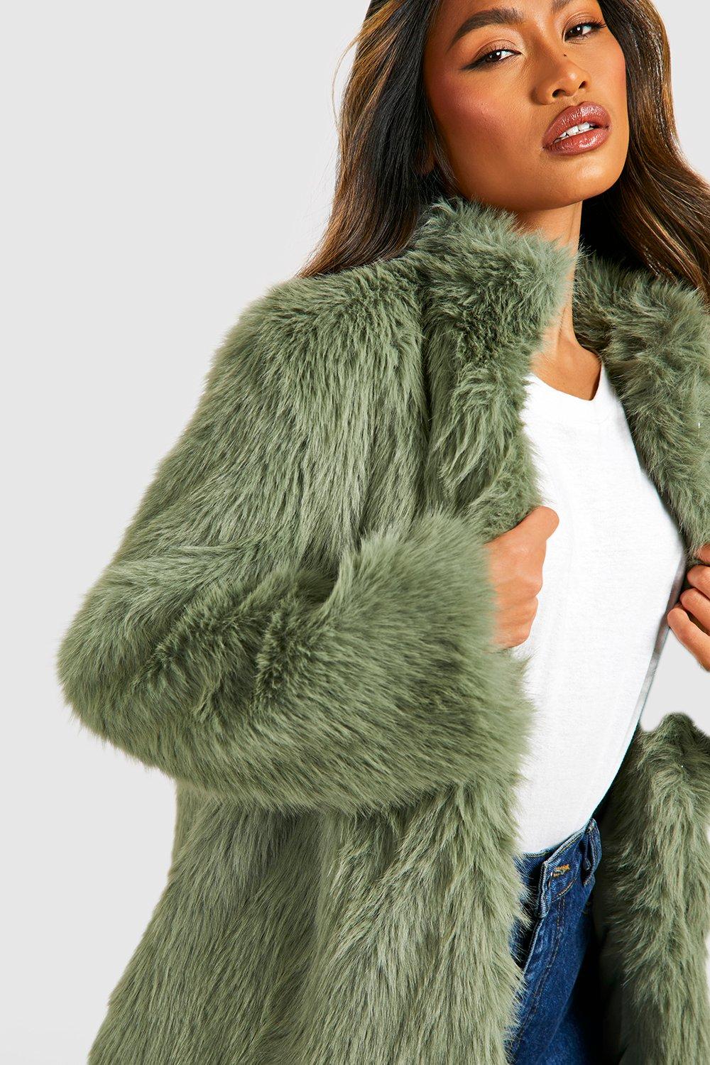 Next green fur clearance coat