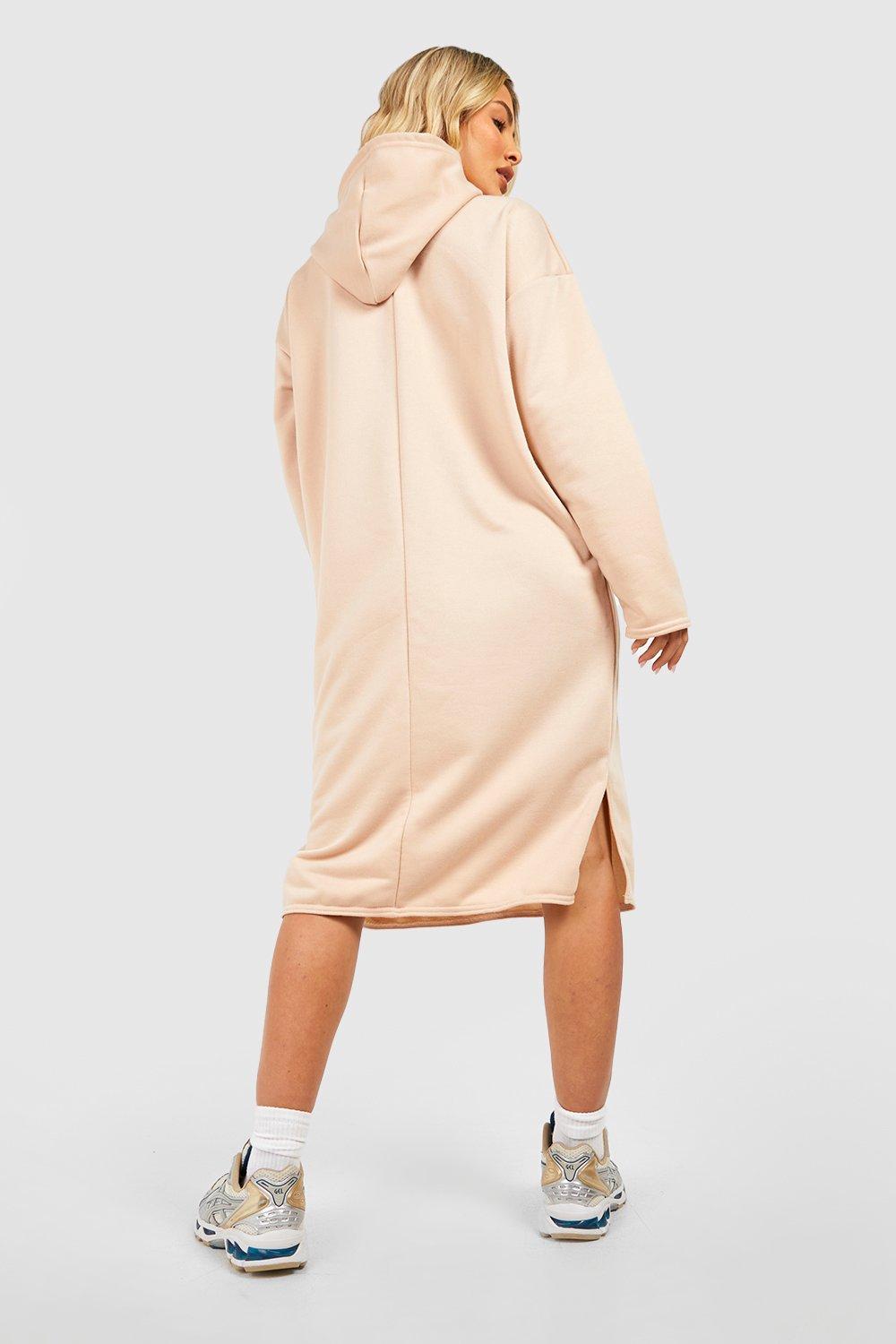 Oversized Long Line Trui Jurk Met Capuchon