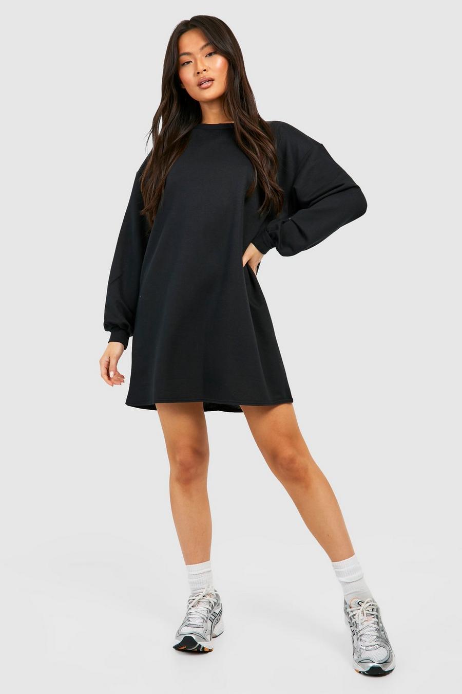 Black schwarz Oversized Sweater Dress