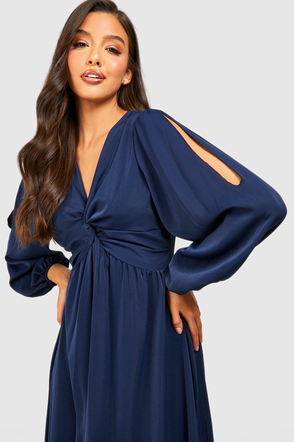 Boohoo split sleeve clearance dress