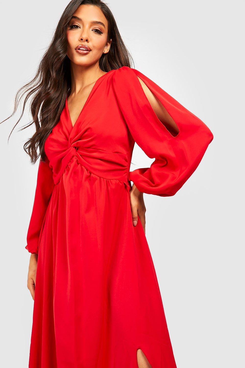 Robe boohoo rouge hot sale