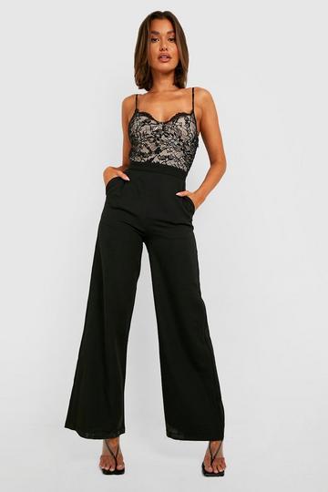 Lace Wide Leg Jumpsuit black