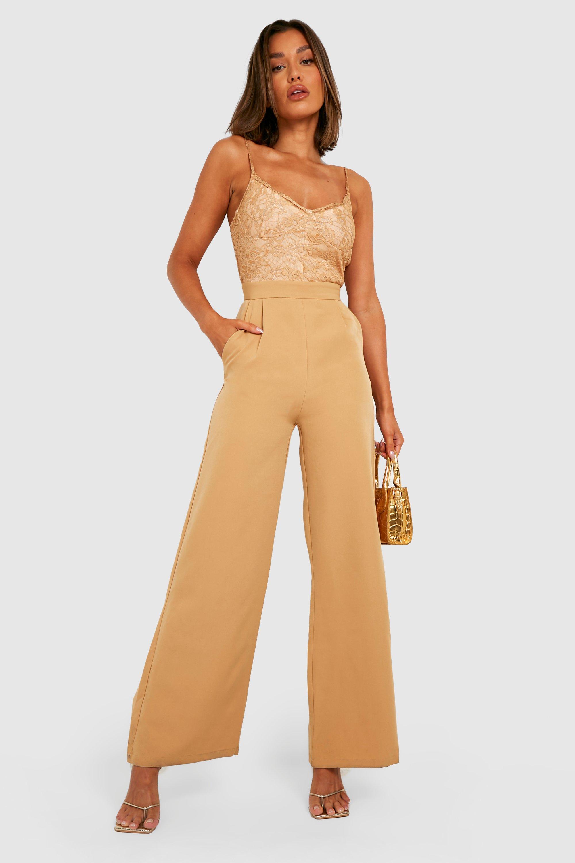 Lace top best sale wide leg jumpsuit