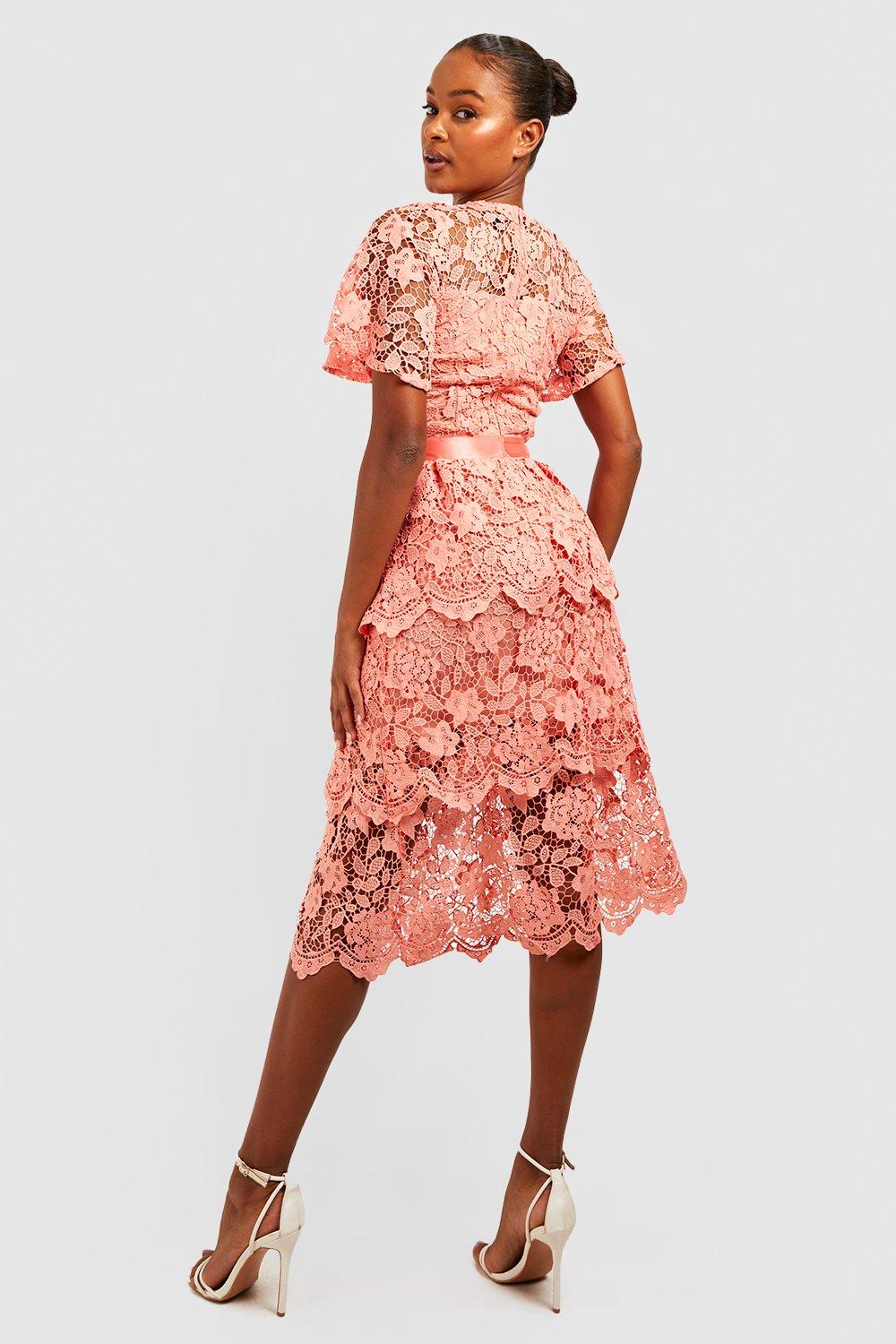 Premium lace cheap midi dress