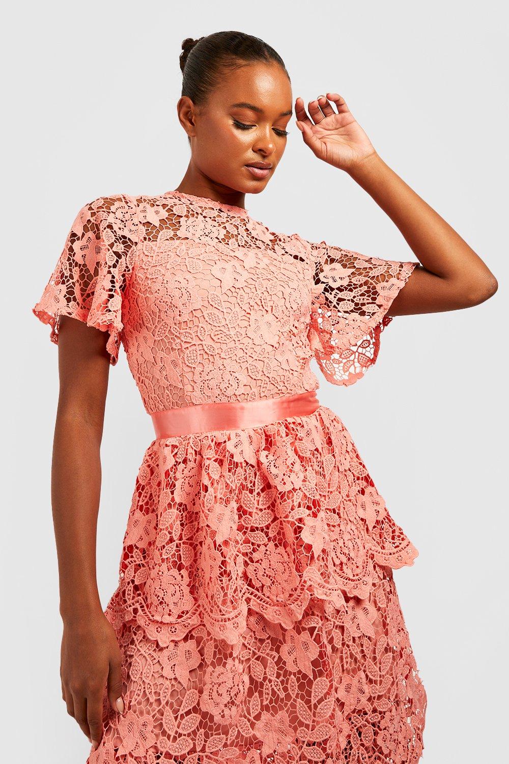 Lace top cheap midi dress