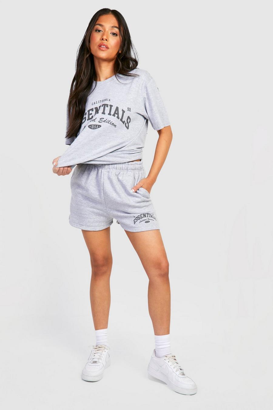 Grey marl grå Petite - California Mysdress med shorts