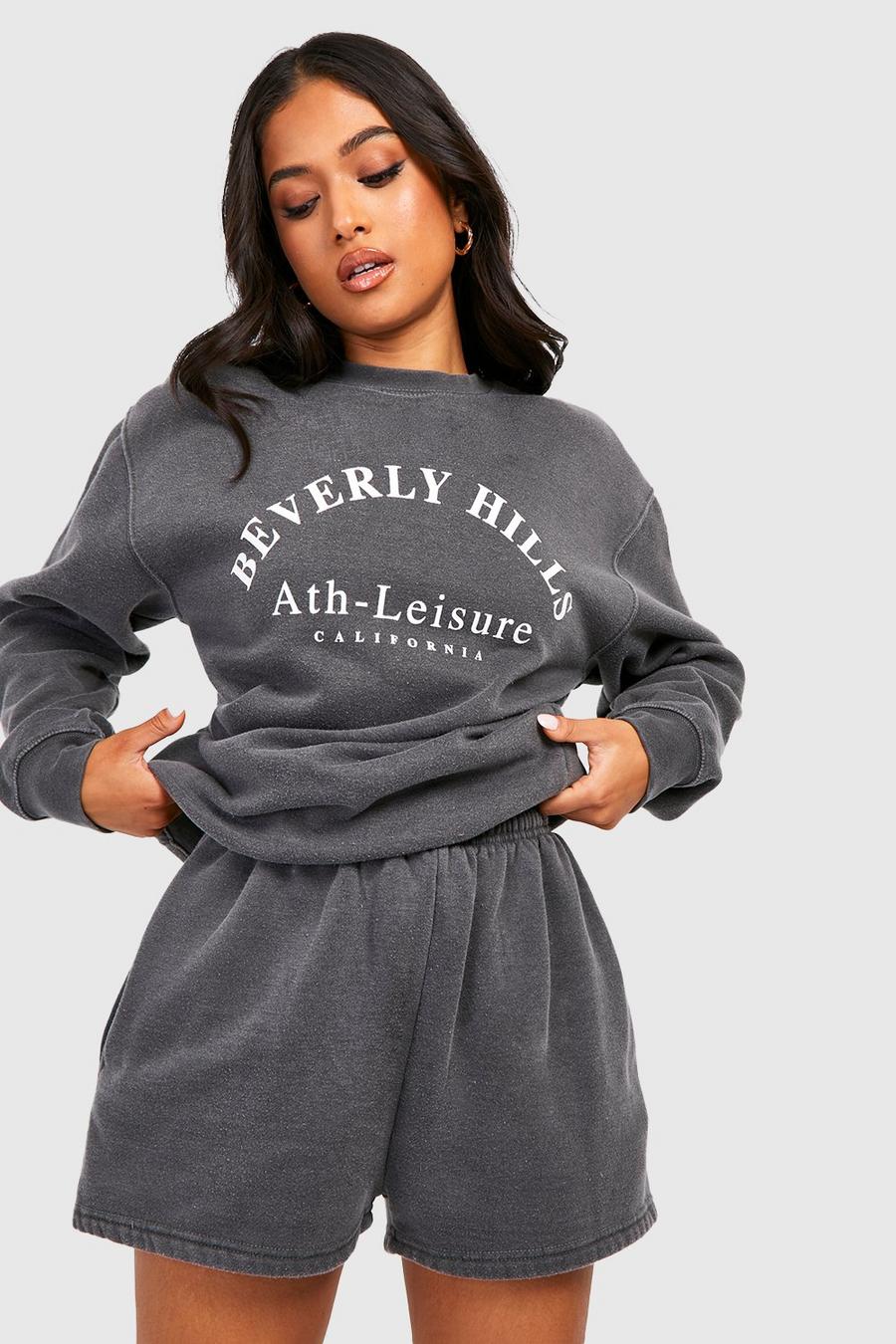 Charcoal grå Petite - Ath-leisure Sweatshirt och shorts