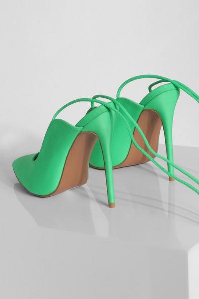 boohoo green Cut Out Detail Lace Up Court Heel