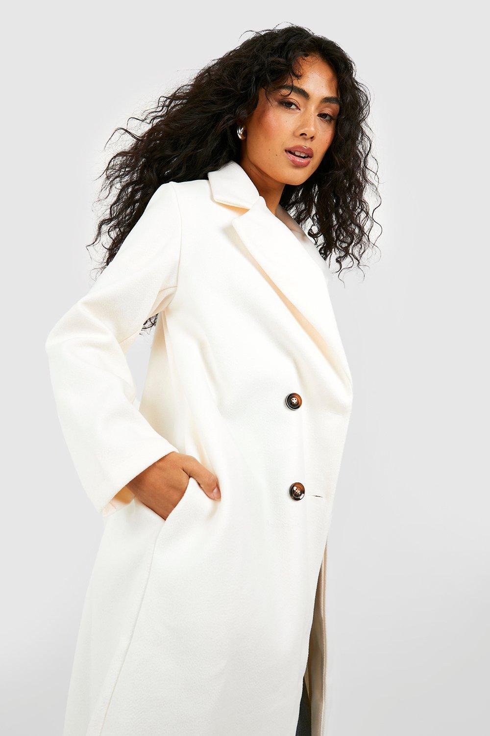 Cream hotsell longline coat