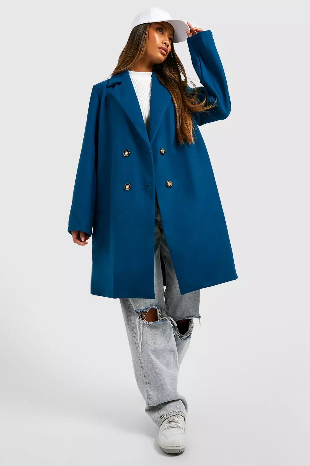 Boohoo 2025 navy coat