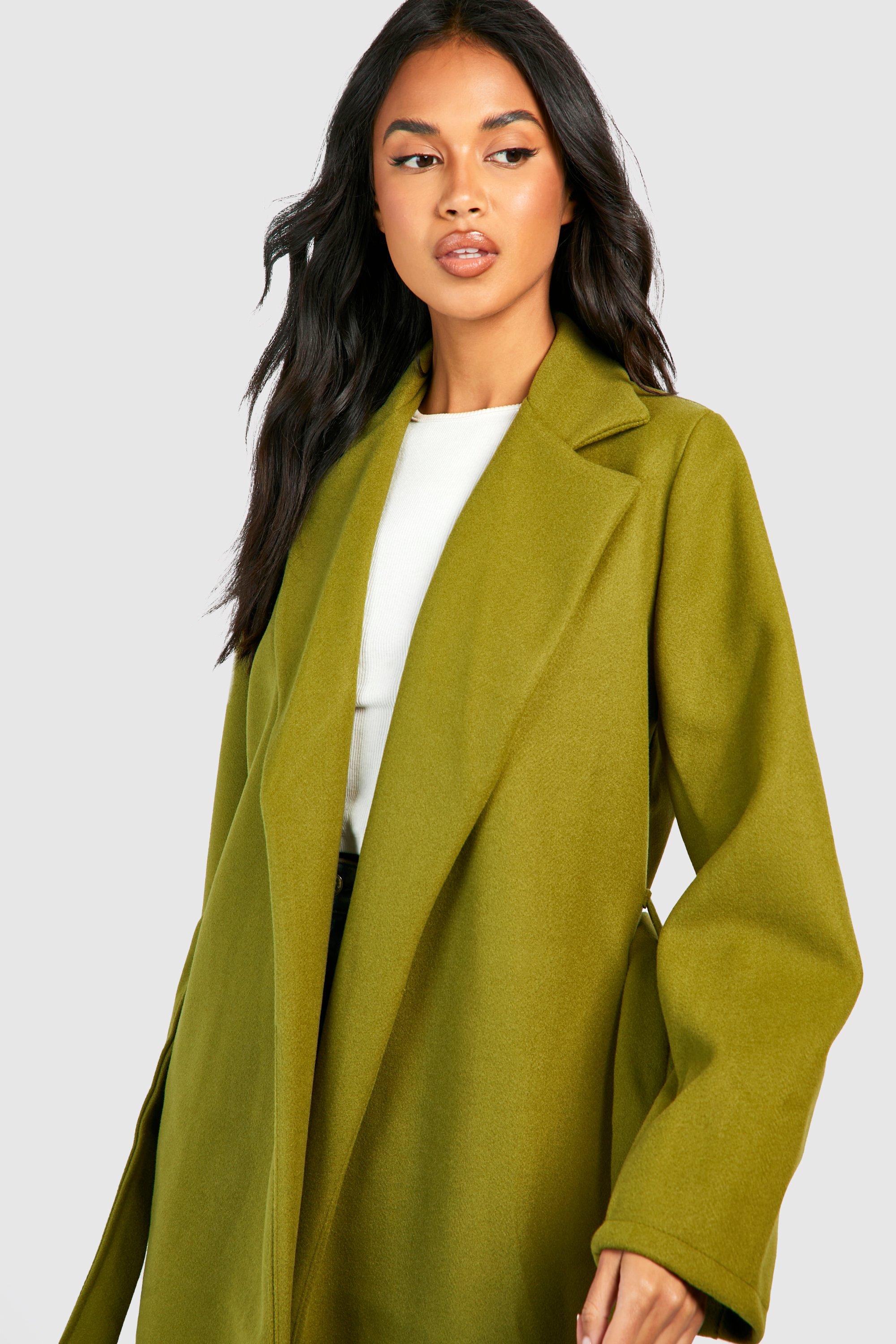 Khaki green sales wool coat