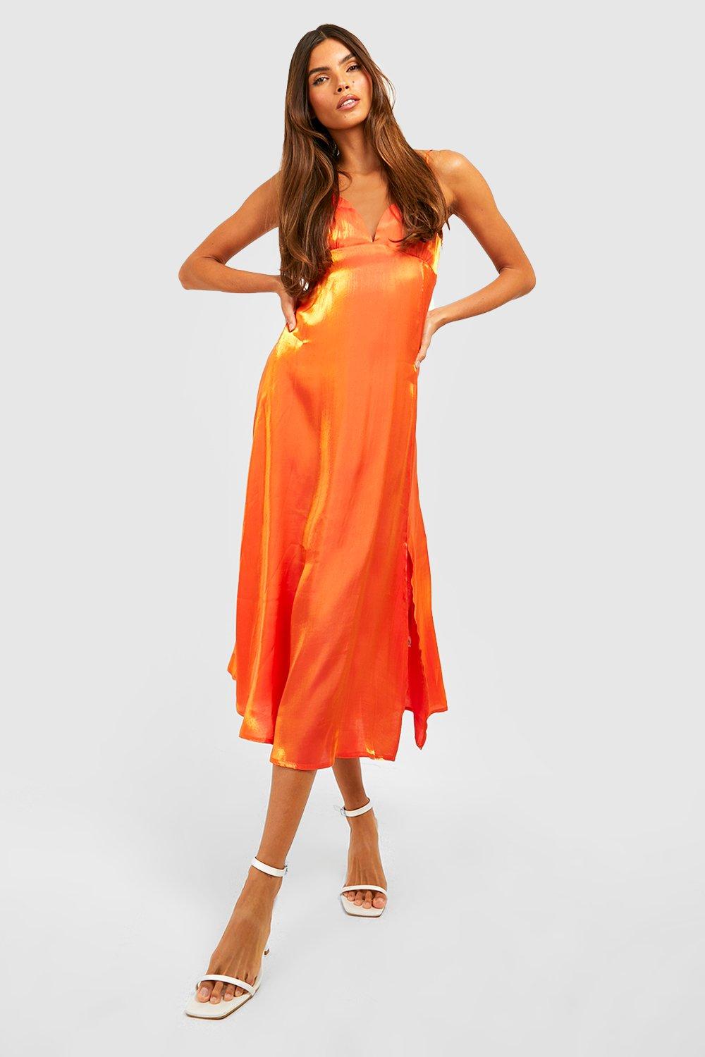 Boohoo on sale rust dress