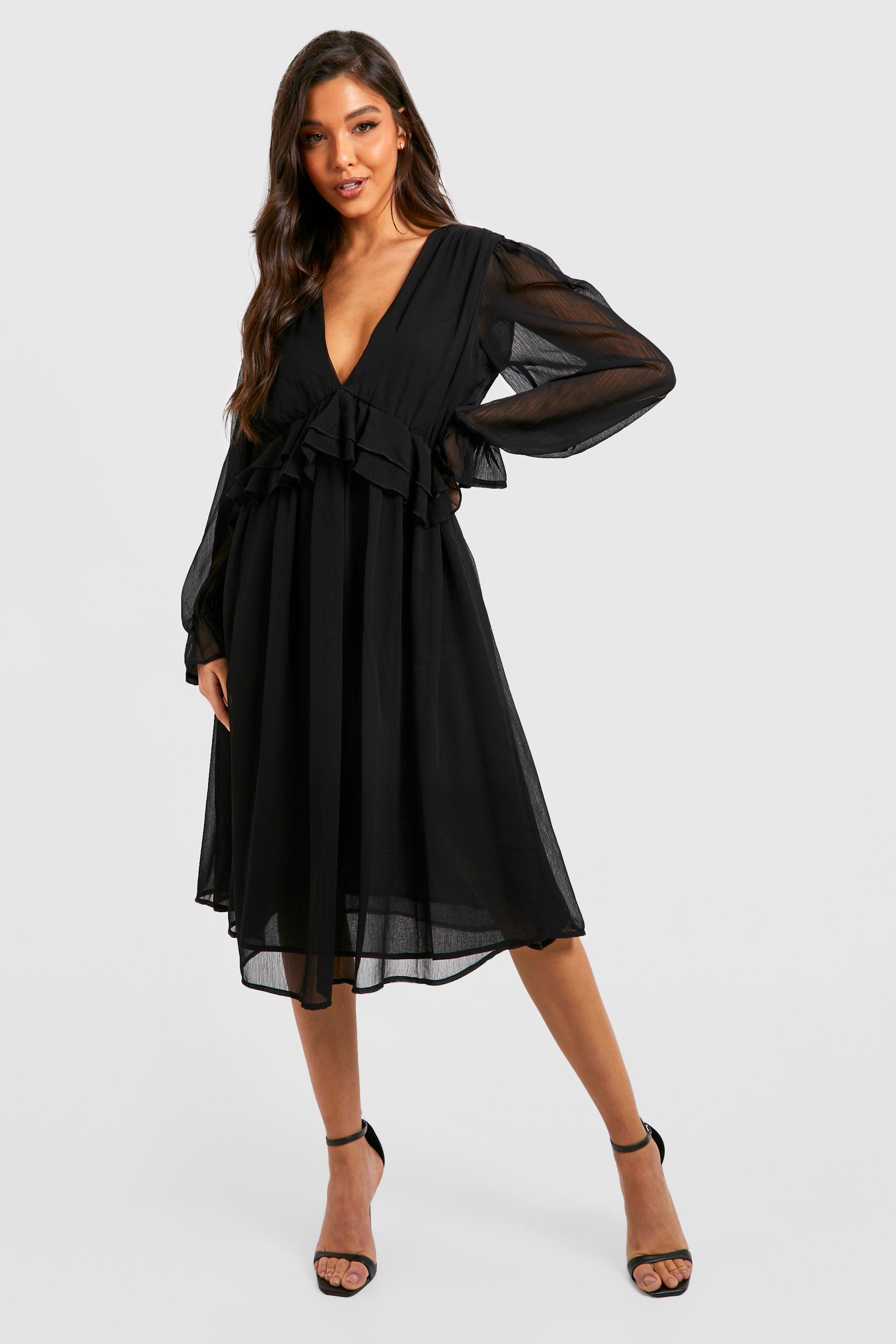 Boohoo hot sale chiffon dress