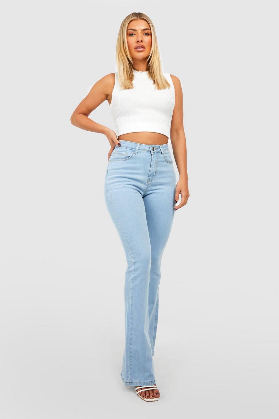 Light wash Booty Boost Mid Rise Flared Jeans image number 1