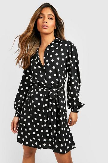 The Printed Shirt Dress black