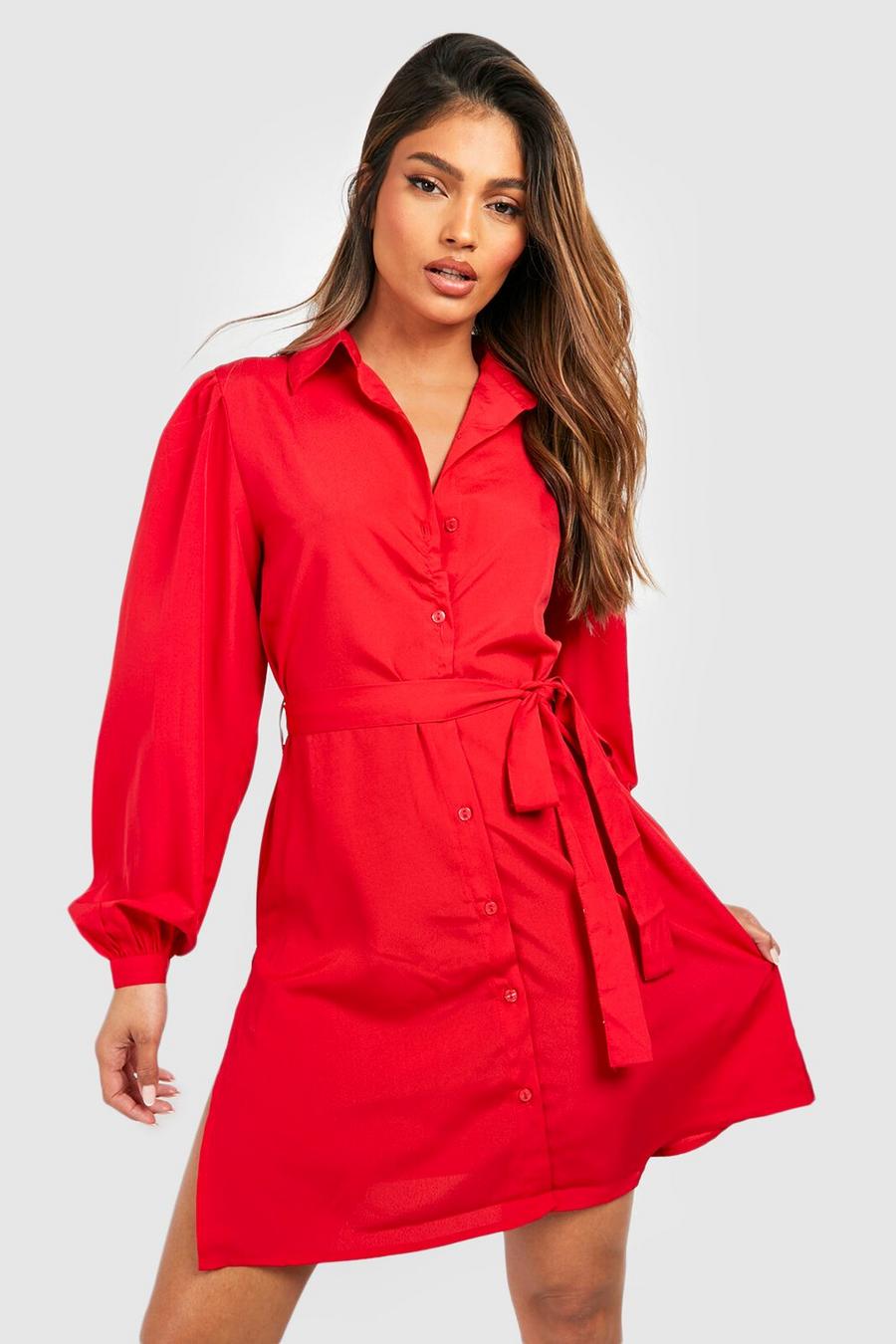 Red The Shirt Dress image number 1