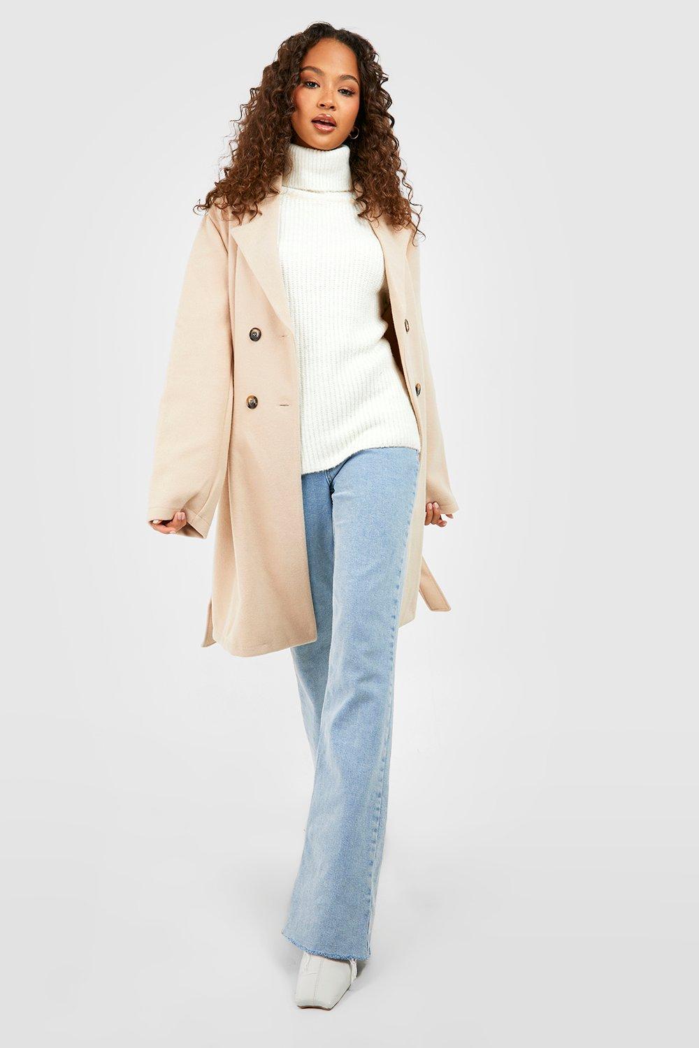 Double-breasted Coat - Light beige - Ladies