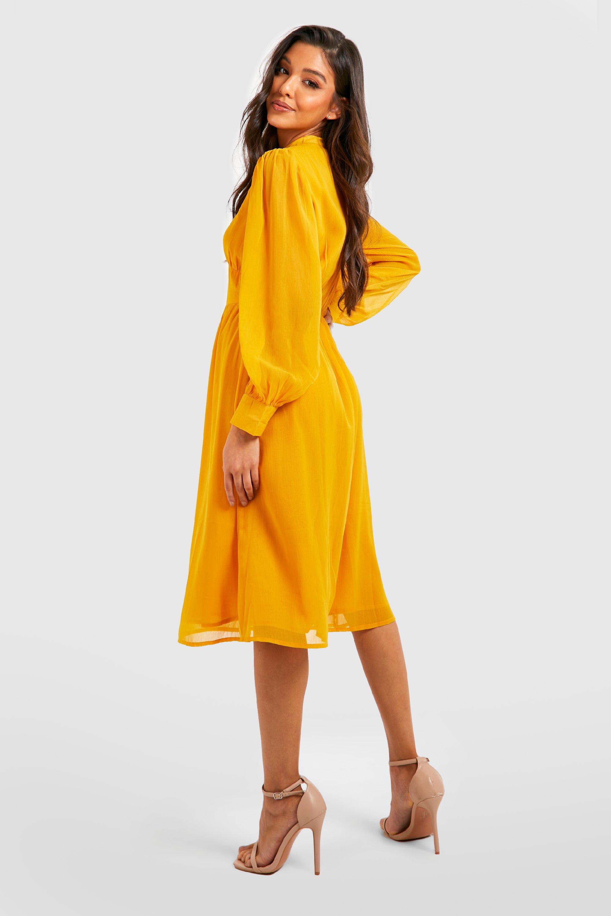 Mustard 2024 chiffon dress