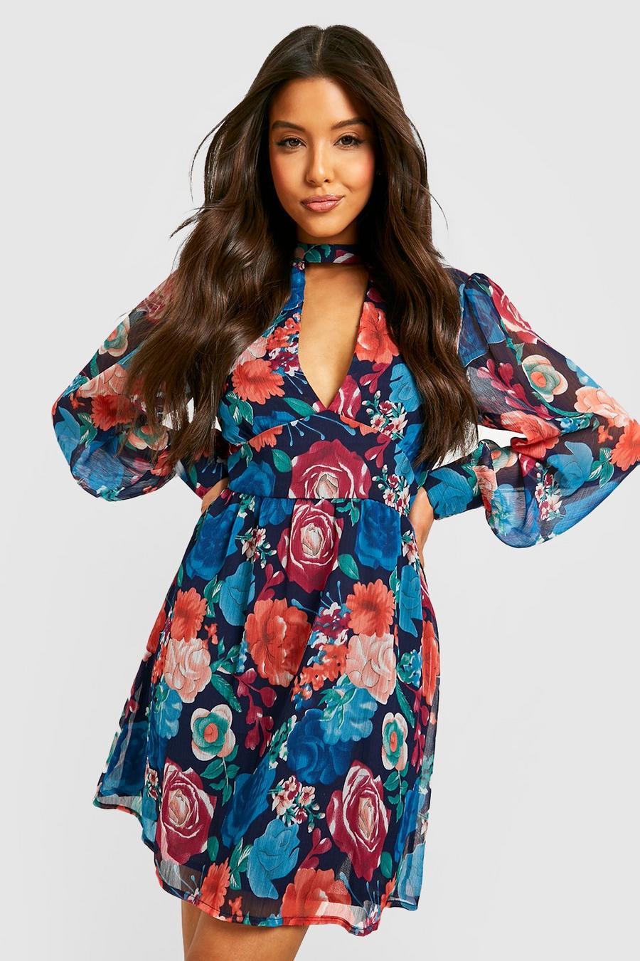Blue The Printed Chiffon Skater Dress image number 1