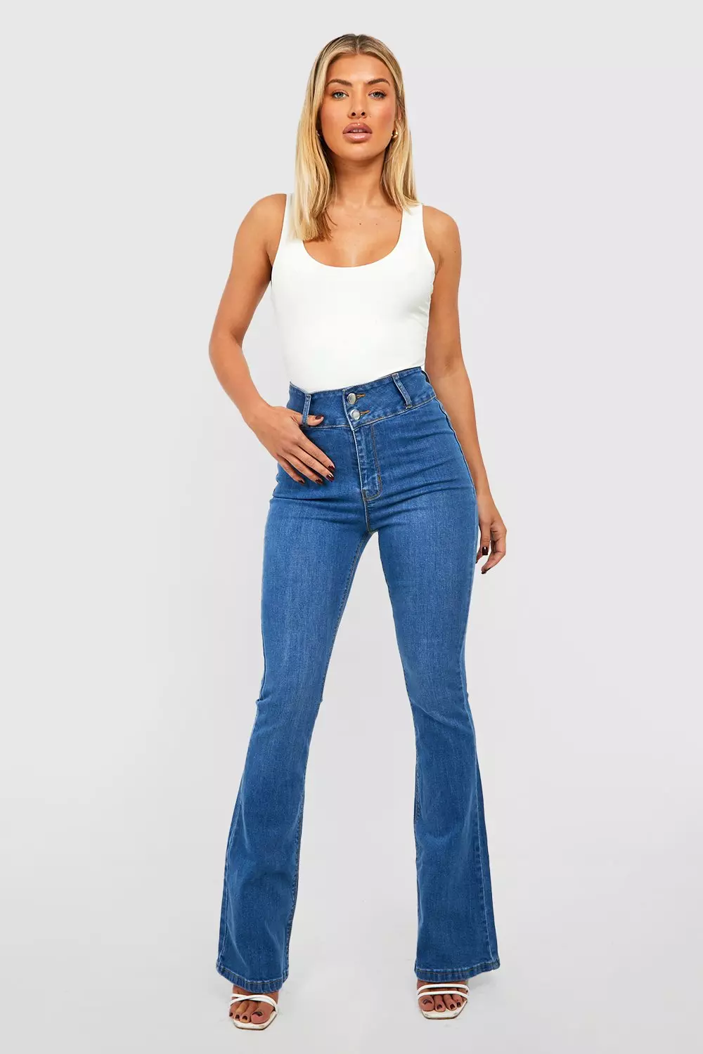 High Waisted Super Shaping Skinny Flared Jeans