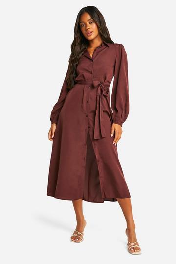 The Midaxi Shirt Dress chocolate