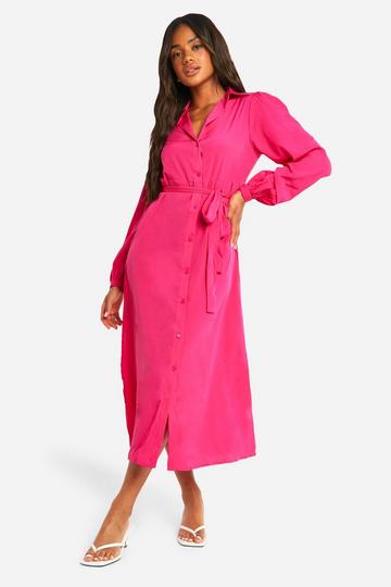 Pink The Midi Shirt Dress