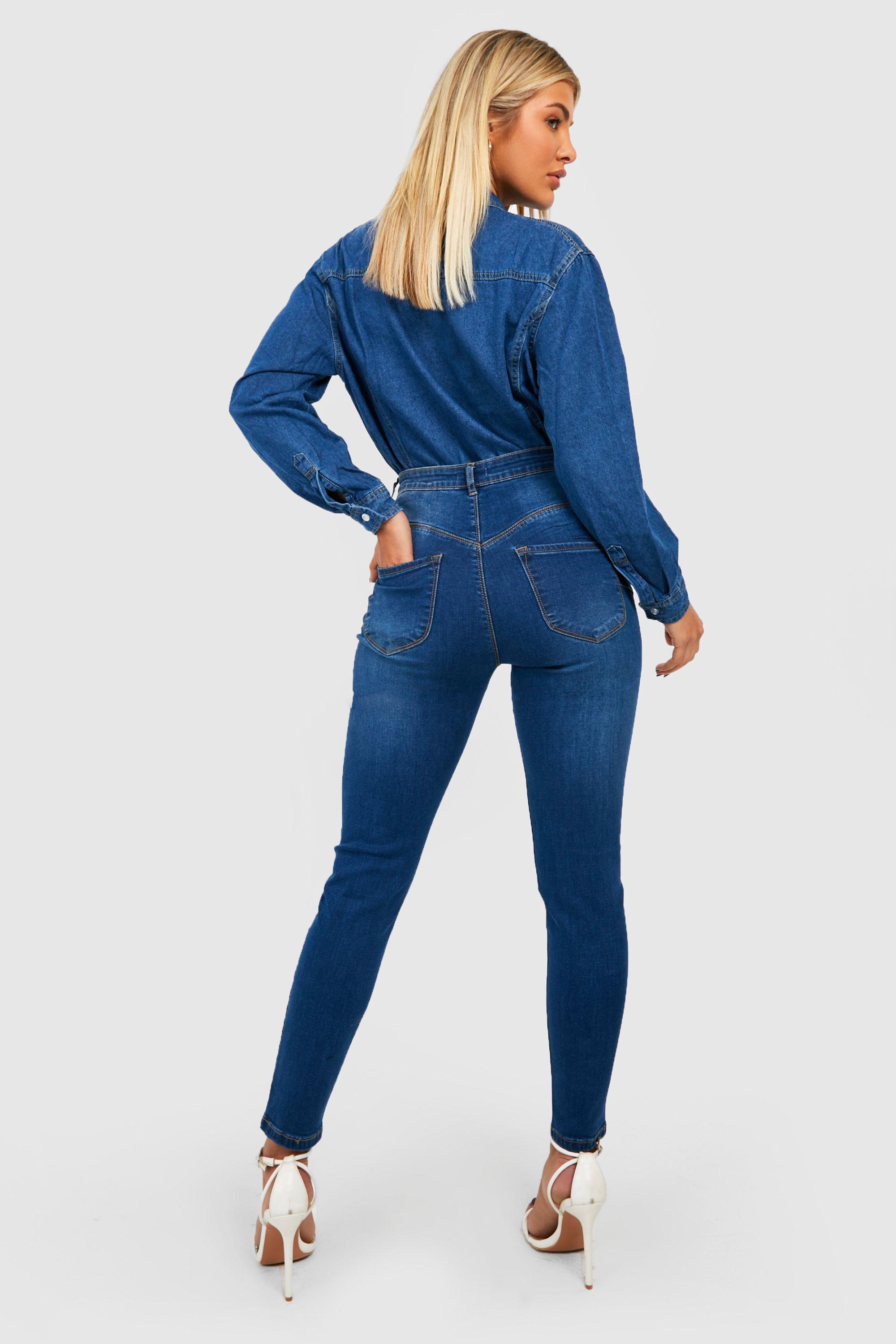 High Waisted Bum Shaping Super Skinny Jeans