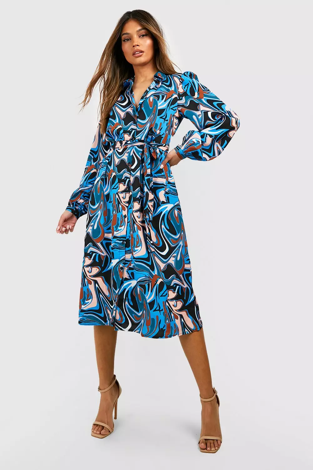 Snakeskin shirt dress store boohoo