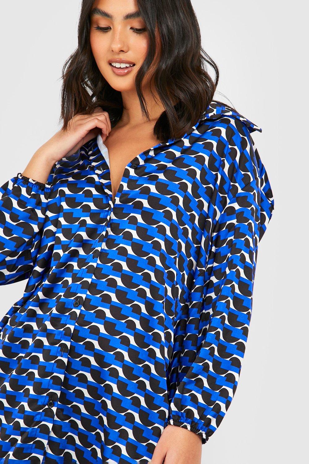 Boohoo geo store print shirt dress