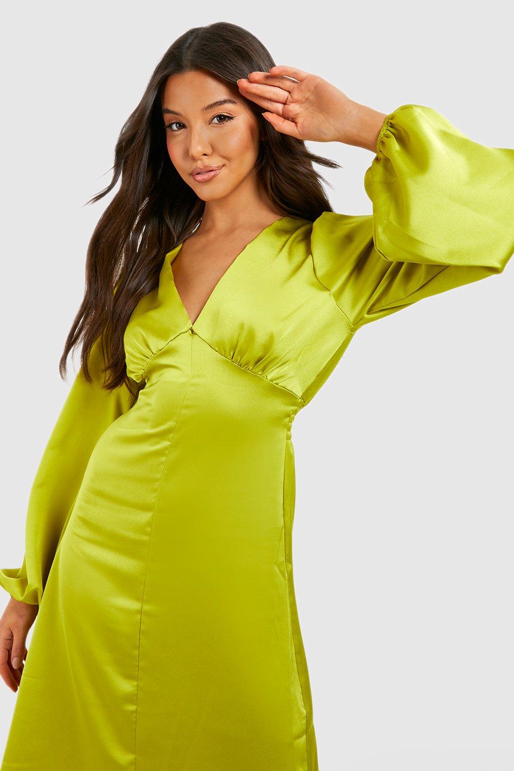 boohoo yellow midi dress