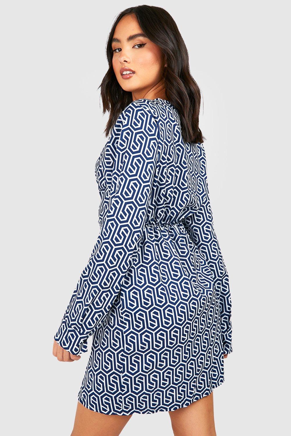 Geometric print dress clearance uk