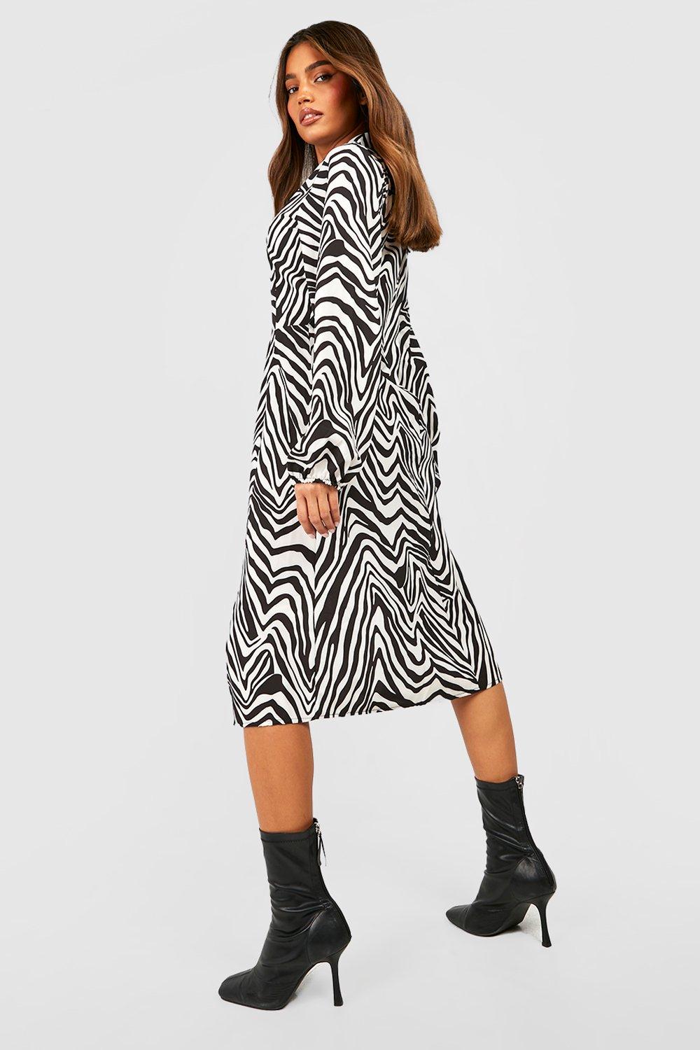 Midi zebra sale print dress